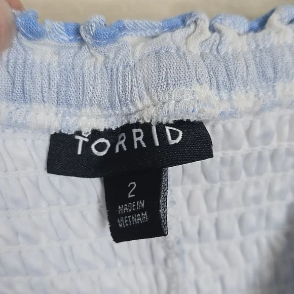 Torrid Smocked Bodice Long Sleeve Crop Blouse 2XL - Picture 3 of 4